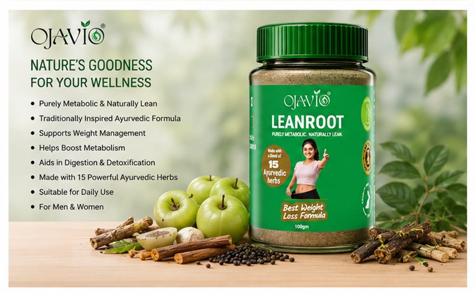 Leanroot Ayurvedic Weight Loss Powder for Slimming 100g - Natural Fat Burner Churna, Metabolism Booster, Belly Fat Reducer & Digestion Support