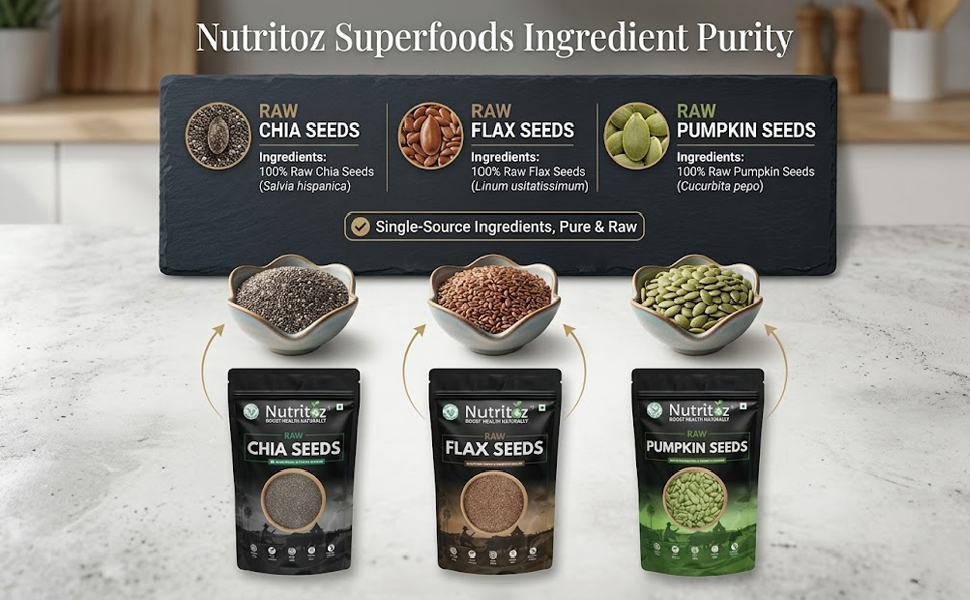 Nutritoz Natural Raw Chia Seeds | Weight Loss with Omega 3, Fiber, Calcium and Zinc (200 g) Black