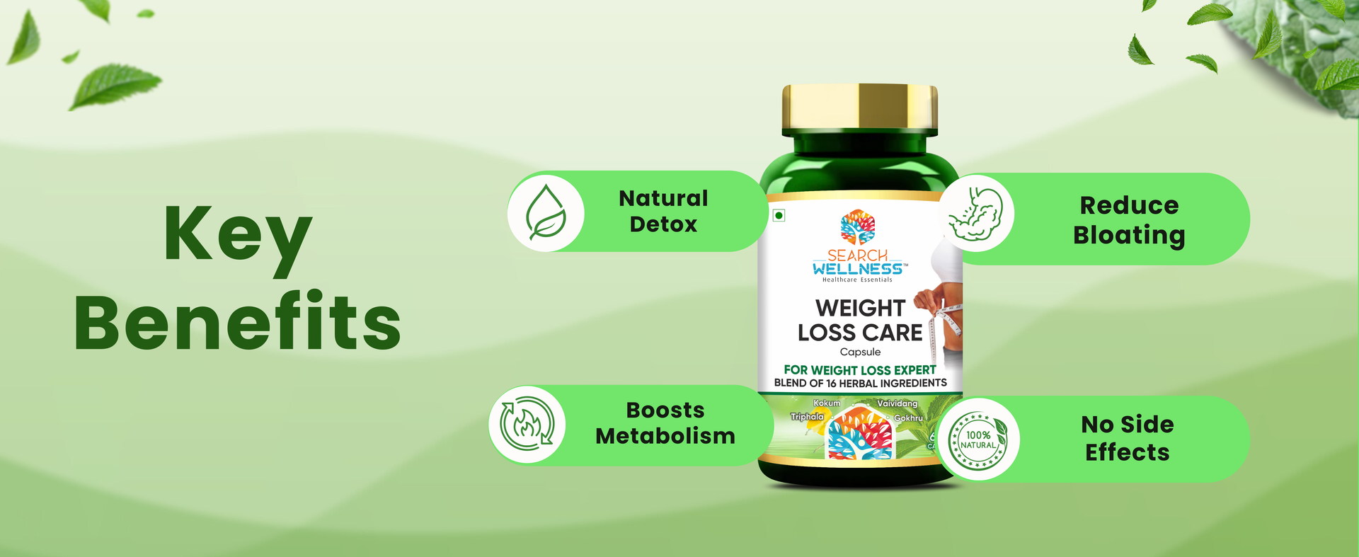 Loss/Slim Care Capsule 60 (Pack of 1) | Natural & Ayurvedic | No Artificial Colors & Flavors | Amla & Aloevera Extract | Helps to regulate Hunger & Boost Metabolism For Women & Men