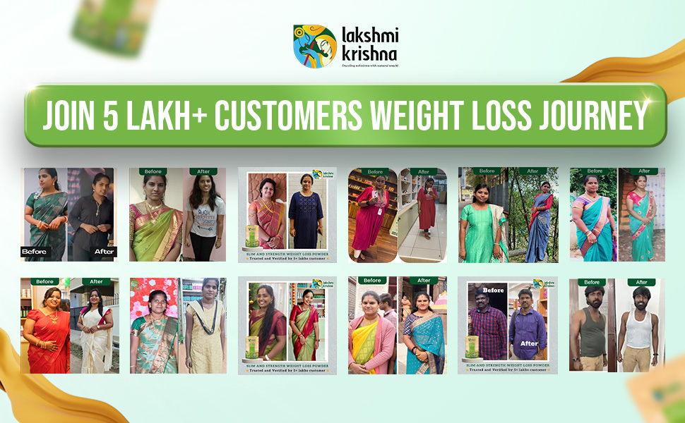 Lakshmi Krishna Naturals Slim & Strength Weight Loss Powder 500g | Natural Weight Management & Energy Boost Formula | Supports Metabolism & Enhances Muscle Tone | Sugar-Free & Plant-Based