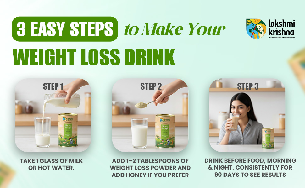Lakshmi Krishna Naturals Slim & Strength Weight Loss Powder 500g | Natural Weight Management & Energy Boost Formula | Supports Metabolism & Enhances Muscle Tone | Sugar-Free & Plant-Based
