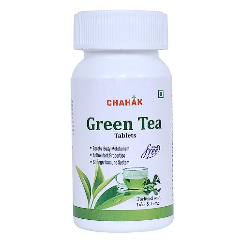 CHAHAK Herbal Weight Loss Tablets with Green Tea | Ayurvedic Formula for Metabolism Support & Appetite Management | Sugar Free Wellness Supplement with Cinnamon, Tulsi & Lemon | For Men & Women | 60 Tablets