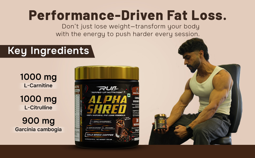 Ripped Up Nutrition Alpha Shred Fat Burner - 150g, Pineapple Mango | With Carbliss® for Blocking Carbs by 40-60% | Weight Management & Metabolism Booster | Enriched with Garcinia Cambogia, Coffee Bean Extra, Caffeine