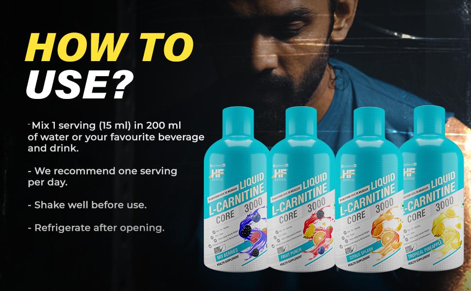 HF Series Liquid L Carnitine 3000 mg,Burns Fat for Energy -Weight Loss Drinks (450 ml-Fruit Punch)| Energy 4.50 Kcal| Carbohydrate 2.24G |Sodium 5.99Mg | L Carnitine 1.50G| Increase Body Metabolism|
