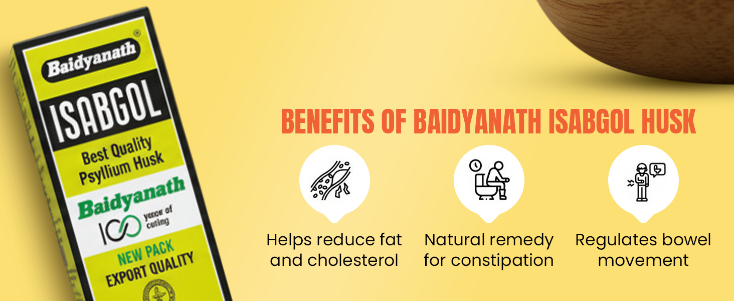 Baidyanath Asli Ayurved Isabgol 200 gm - Psyllium Husk Powder| Boosts Digestion | Constipation Relief Naturally | Rich Source Of Dietary Fiber Supplement - Pack of 3