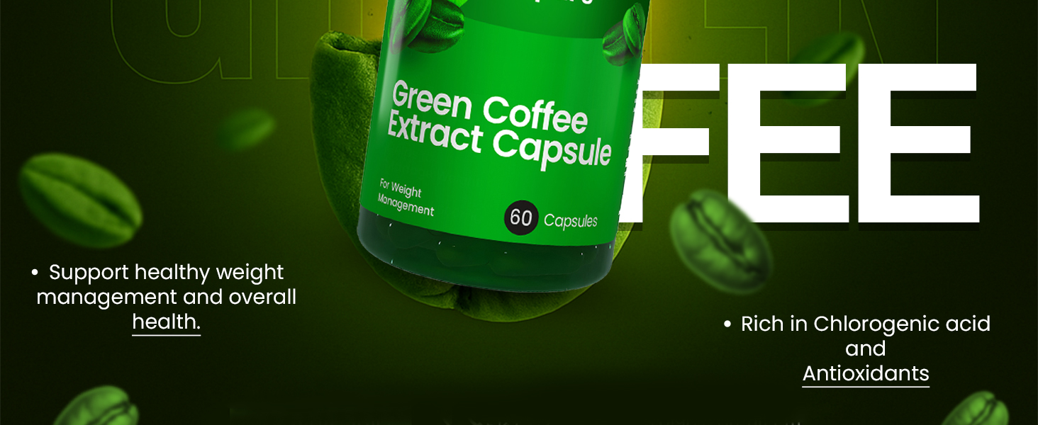 Sheopals Green Coffee Extract Capsules – 60 Veg Caps | With Chlorogenic Acid & Antioxidants | Natural Weight Management & Detox Support for Men & Women (2 Packs)