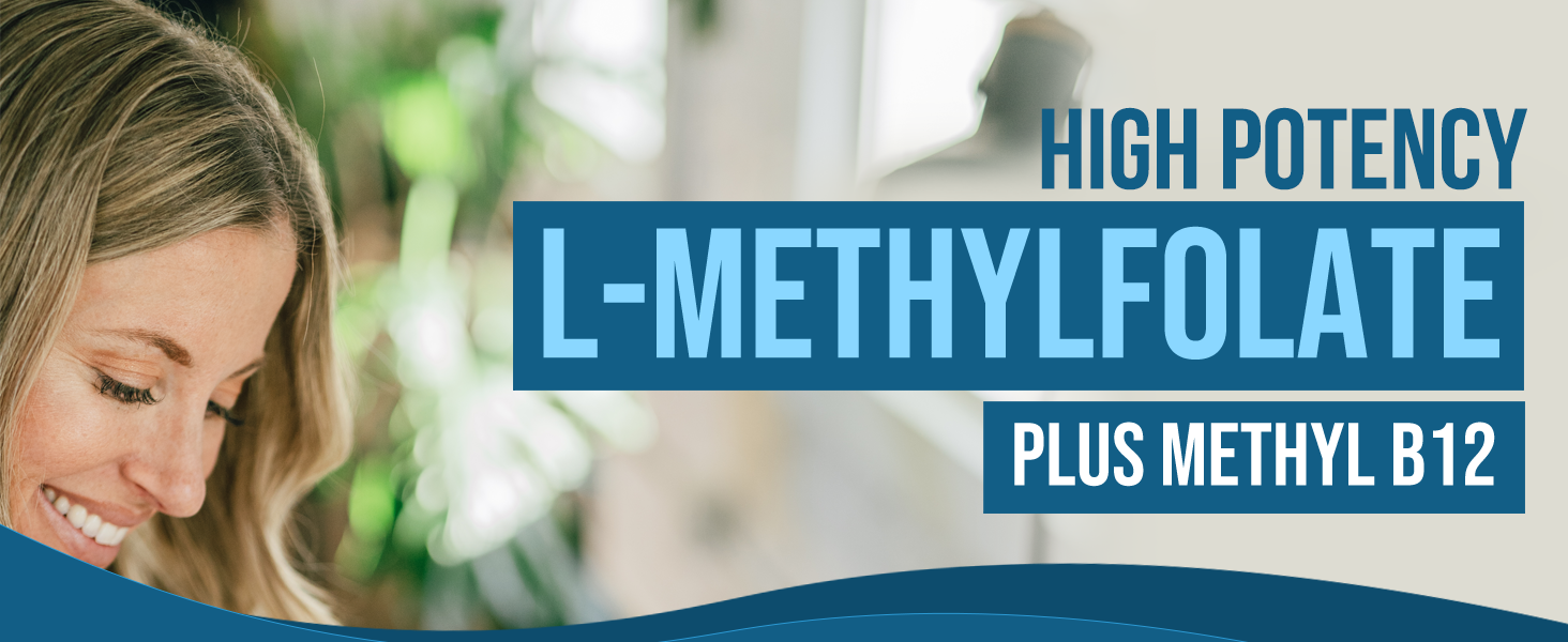 L Methyl Folate 15mg + Methyl B12 Cofactor, High Potency Active 5-MTHF Form