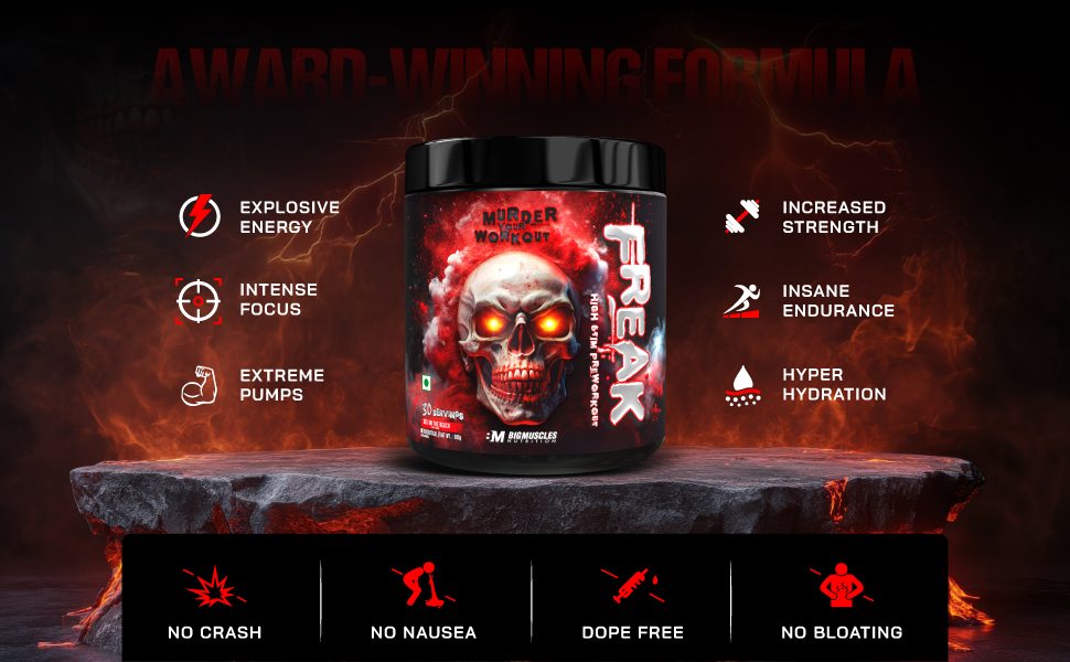 Bigmuscles Nutrition Freak Pre-Workout Sex on the Beach [30 Servings, Pack of 180g powder]