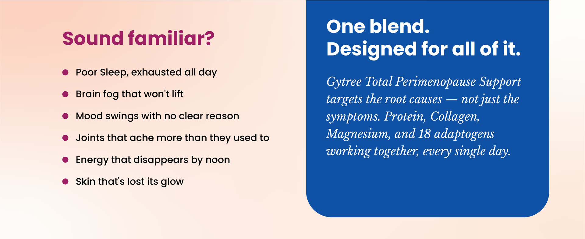 Gytree Total Perimenopause Daily Nutrition Blend | Supplement for Women with Protein, Collagen, Magnesium & 18+ Superfoods | After 40+ supplements for women | Mood, Bone & Energy Support | Café Mocha Flavour | 400g