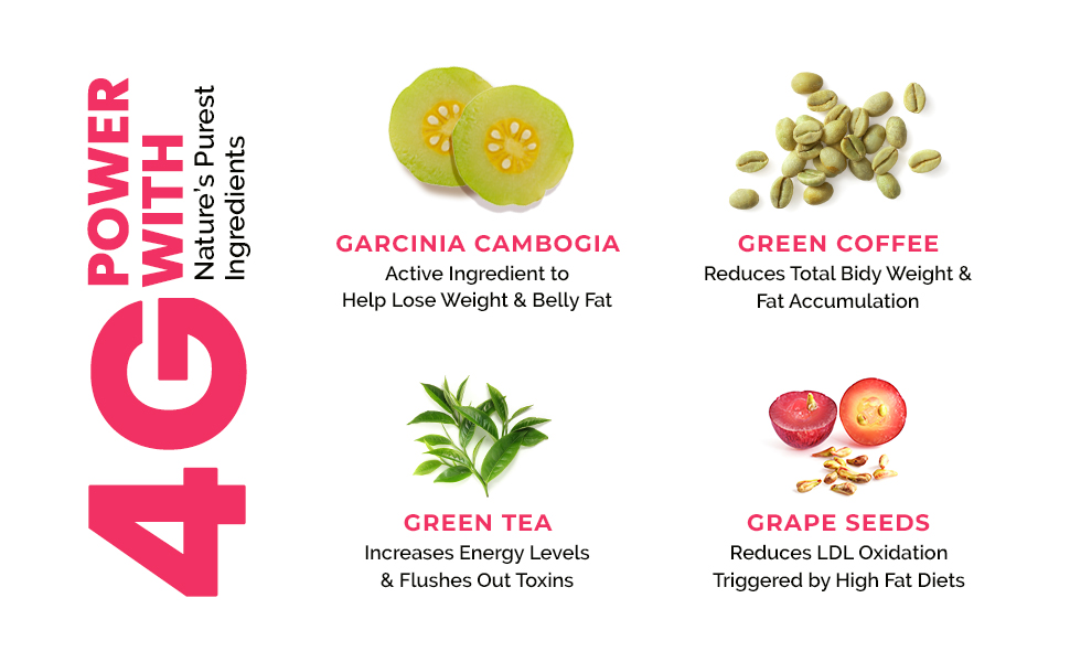 Auric Get Slim Effervescent | 60 Tablets Power of Green Coffee, Green Tea, Grape Seed & Garcinia Cambogia | For Men & Women