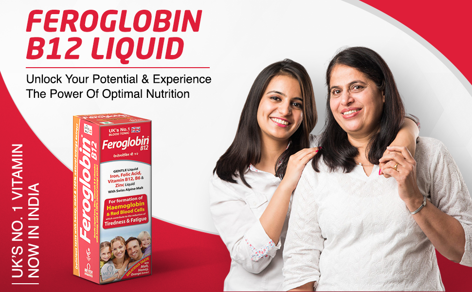 Feroglobin B12 Liquid 200ml- Hematinic Liquid Supplement for Health & Vitality | Reduces Fatigue | Iron, B Vitamins & Minerals (Pack of 2)