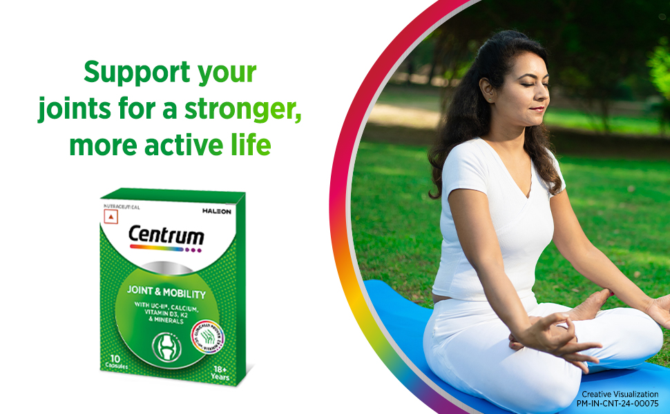 Centrum Joint & Mobility Capsule | Supplement | Undenatured Collagen Type II, Vitamin K2, Calcium for Joint support, Cartilage Support and Better Mobility | Joint Support Capsule - Pack of 10