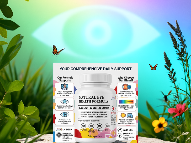 Vision Support Natural Eye Health Formula Capsules | Blue Light & Digital Screen Support Supplement | Helps Support Eye Comfort, Vision Wellness & Daily Eye Care | 30 Capsules | visirax Natural Eye Health Formula