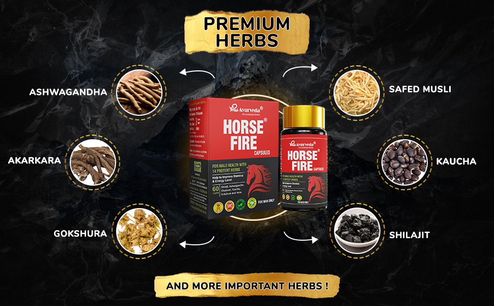 Horse Fire Capsule, Strength & Stamina Booster For Men Wellness (Pack of 30 Capsules)