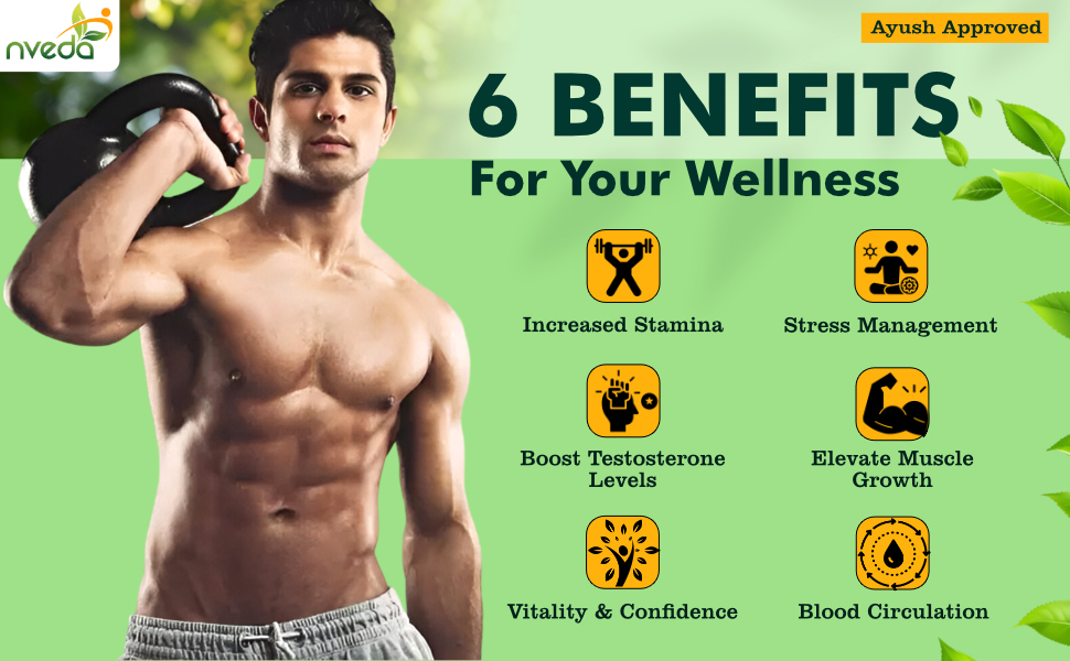 Nveda Testoblaze Testosterone Booster for Men | Muscle Growth, Strength, Energy & Stamina Supplement | Shilajit, Ashwagandha, Safed Musli & Tribulus | Men Vitality & Performance Support | 60 Veg Capsules