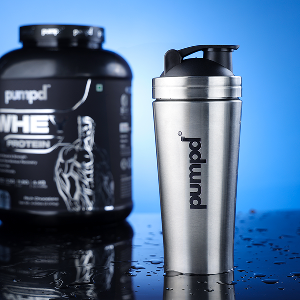 Pumpd Stainless Steel Protein Shaker Leakproof Gym Bottle with Wire Blending Ball 750ml | Durable, Odor & BPA Free | Ideal for Protein Shakes | Water Bottle (Silver)