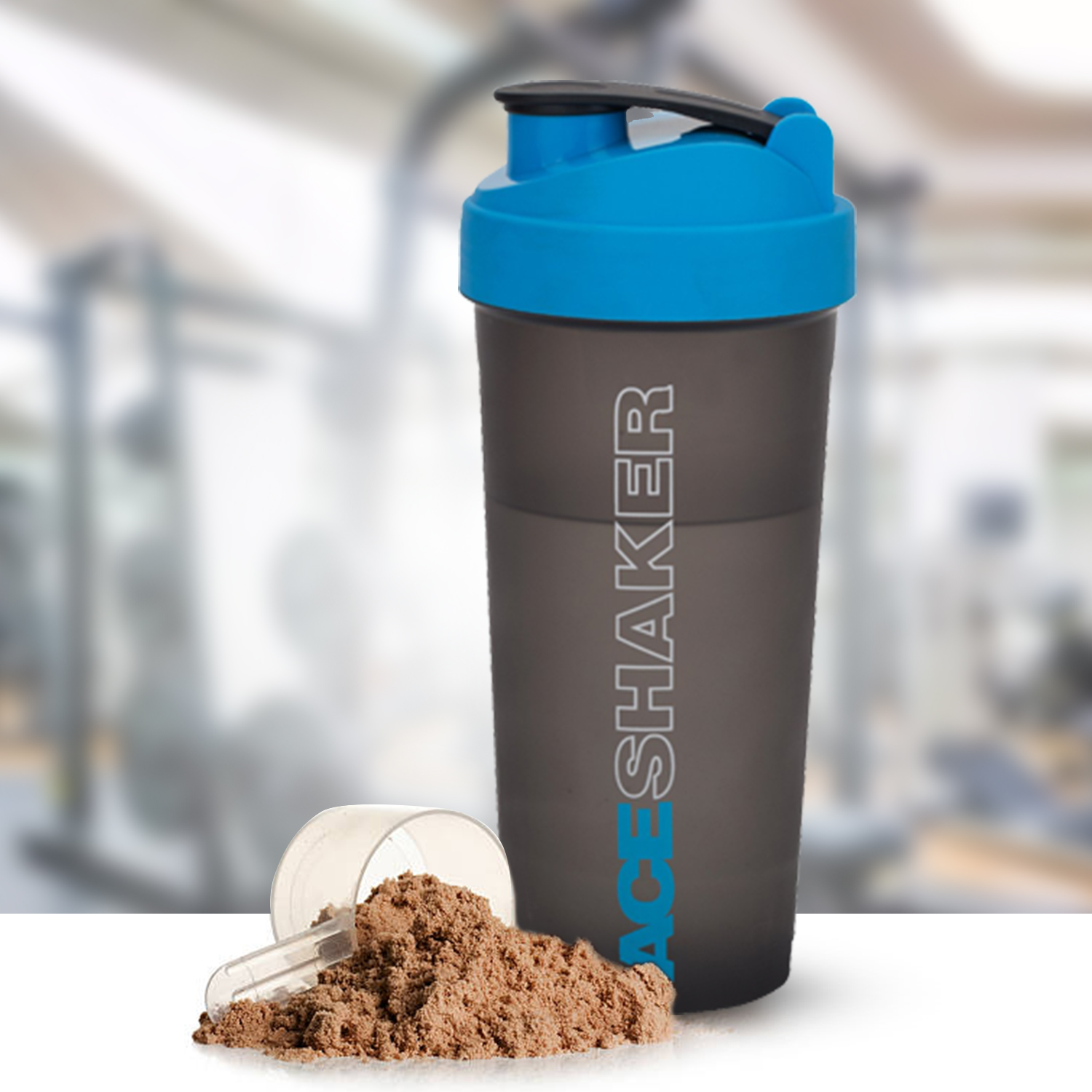 Jaypee Plus Max Shaker with blending ball |Protein Shaker for Gym |Gym Bottle |Shaker bottles | Travel shaker 700 ml, Grey Blue
