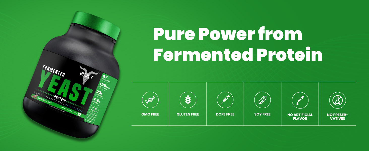 Bolt Fermented Yeast Protein 2 LB | 23g Protein | Swiss Chocolate