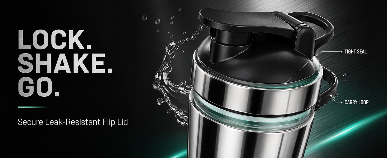 AGIS Steel Shaker With GLOSSY Finish Stainless Steel 700ml Measurement Marking, Perfect for Fitness Enthusiast & Athletes, Ideal for Mixing Protein Shakes & Pre-Workout Formula (Silver)