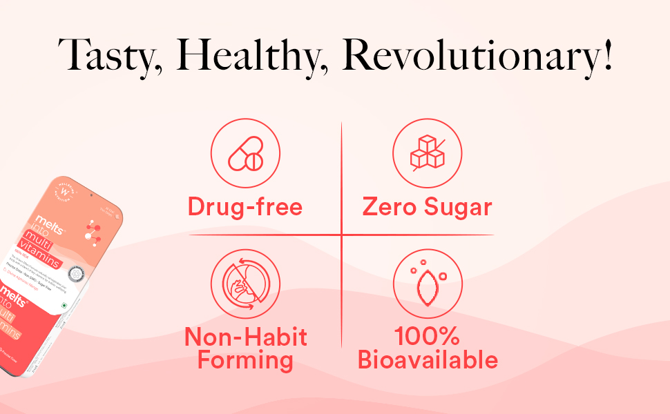 Wellbeing Nutrition Melts Plant Based Multivitamin for Men & Women for Increased Energy & Immunity | 100% RDA of Vitamin A, Vitamin B-Complex, Vitamin C, D3 K2, Ashwagandha & Ginseng (60 Oral Strips)
