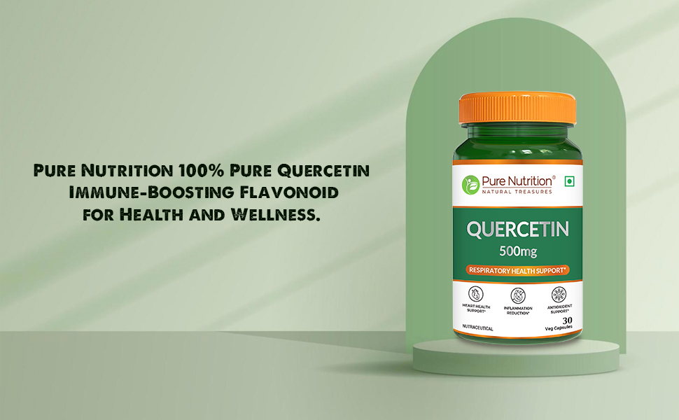 Pure Nutrition Quercetin Supplement 500mg - 30 Capsules | High Purity 95% Extract | Helps Seasonal Allergy Relief, Supports Immunity, Reduces Inflammation, Promotes Heart Health