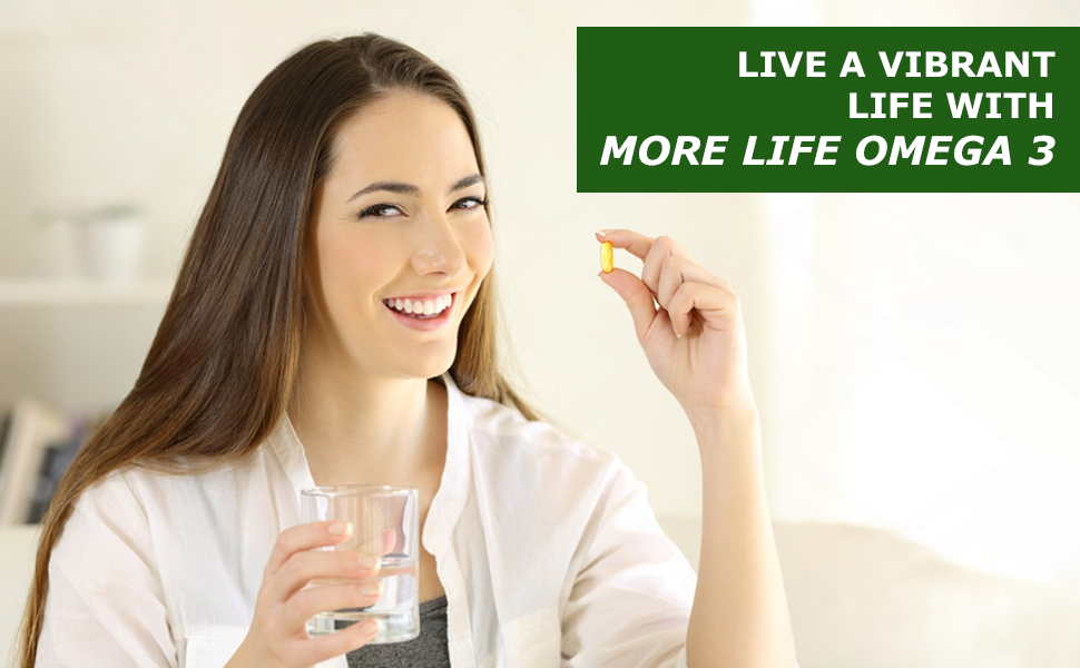 More Life Omega 3 Flaxseed Oil Capsules | Plant-Based Omega 3 Supplement for Heart, Joint & Skin Health | Supports Hair Growth & Lipid Balance | 15 Softgels | Pack of 1