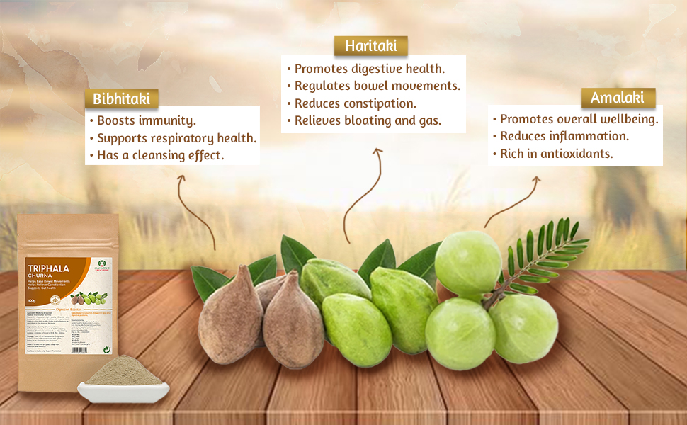 Maharishi Ayurveda Triphala Churna -100 g Pack of 1 | Triphala Powder with Haritaki, Amalaki, Vibhitaki | For Bowel Movement | Relieves Constipation | For Digestion, Gut Health, Gas & Acidity Relief