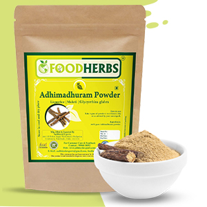 Foodherbs Adhimadhuram Powder | Mulethi | Pure Licorice Root | 200g | Helps in Cough, Cold & Sore Throat | Helps in Lightens Skin Tone | Helps with Scalp Infections | Wellness & Health Support