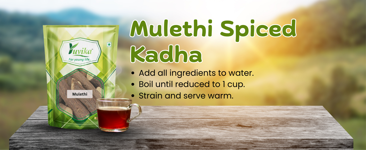 YUVIKA Mulethi | Multhi Spl - Glycyrrhiza Glabra - Yashtimadhu - Jeshthamadha | Licorice Root (100 GM)