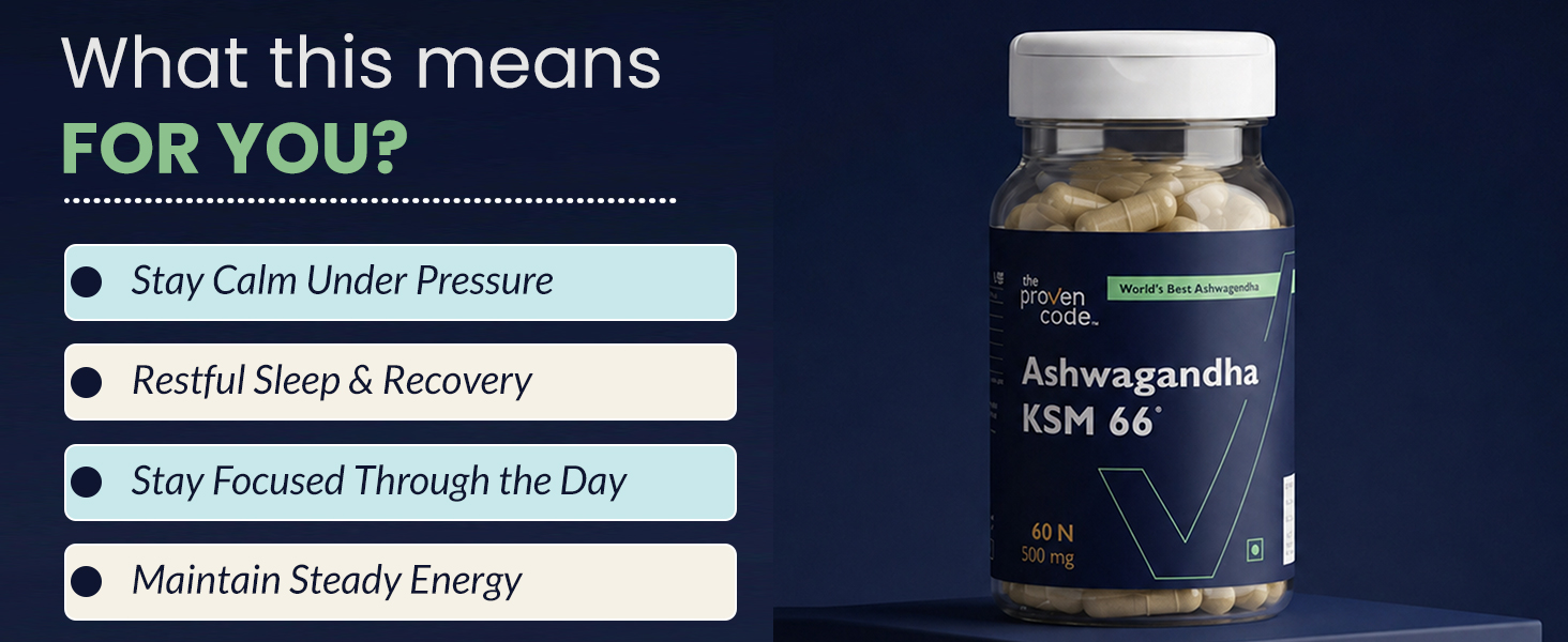 Ashwagandha KSM-66® 500mg | Lab Tested | 90+ Clinical Trials | 5% Withanolides | 100% Root Extract | Stress, Sleep, Energy & Immunity Support | 60 Capsules
