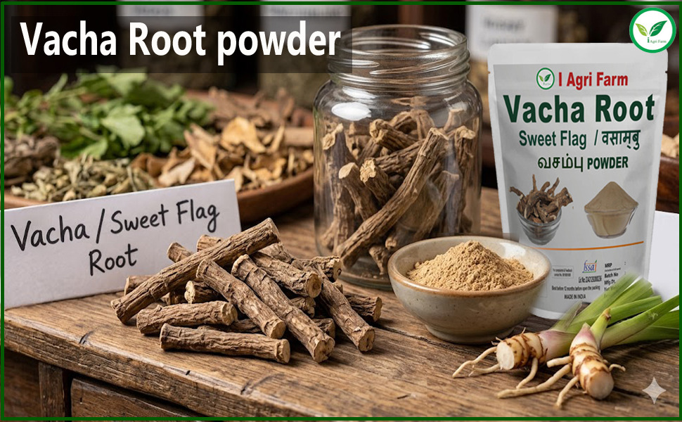 Iagrifarm Vacha Root Powder - 250 gram - Sweet Flag/Vasambu/Calamus Root Powder