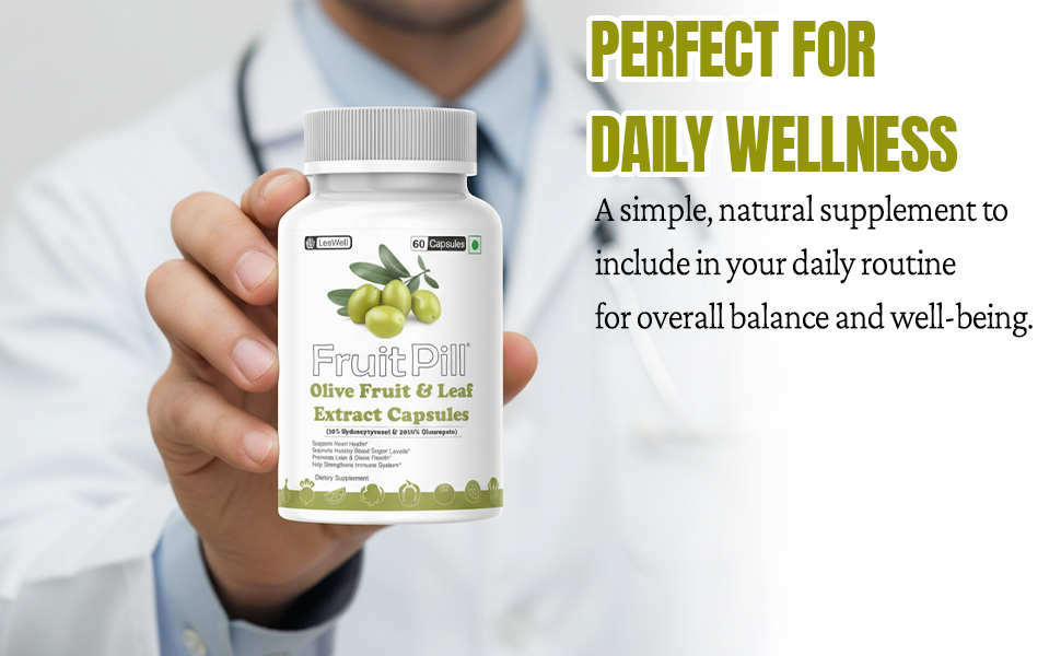(LeeWell) Olive Fruit Extract & Olive Leaves Leaf Extract | Rich in Oleuropein & Hydroxytyrosol Complex, Immune Support, Heart Health, Blood Sugar Support- 60 Capsules
