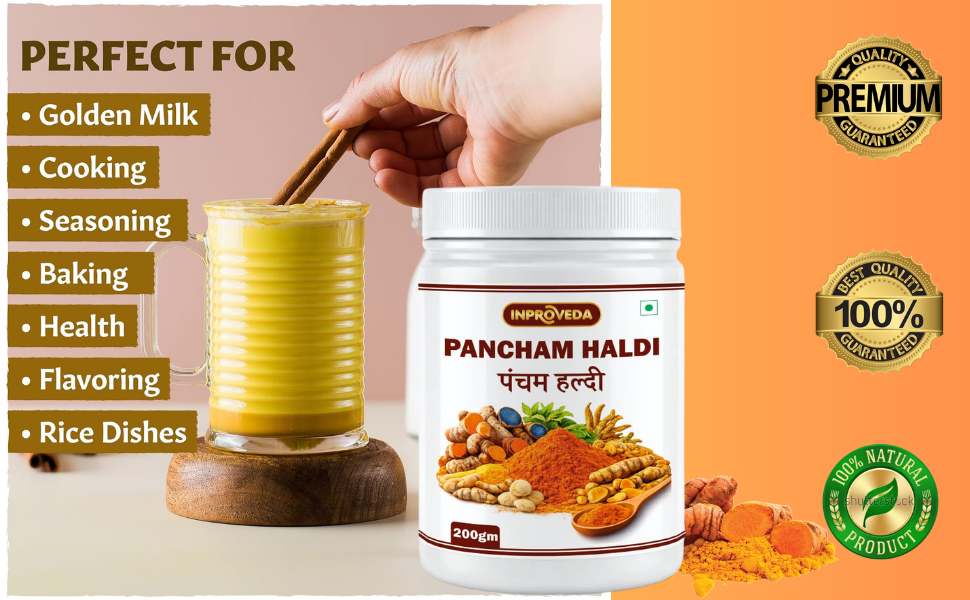 Inproveda Pancham Haldi Powder, Immunity Booster, Anti-Oxidant, Anti-Inflammatory Turmeric, 200 gm