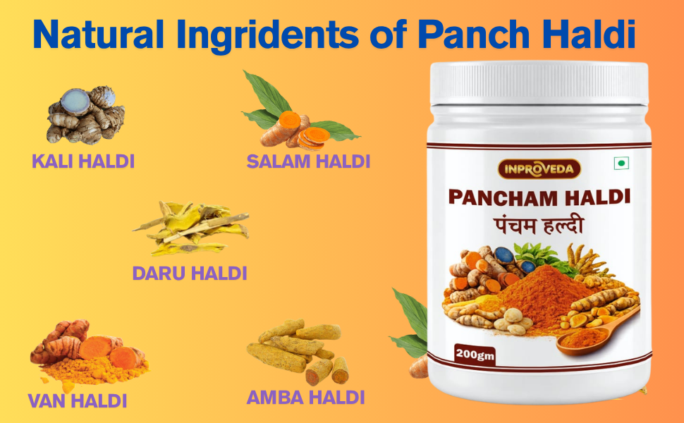 Inproveda Pancham Haldi Powder, Immunity Booster, Anti-Oxidant, Anti-Inflammatory Turmeric, 200 gm