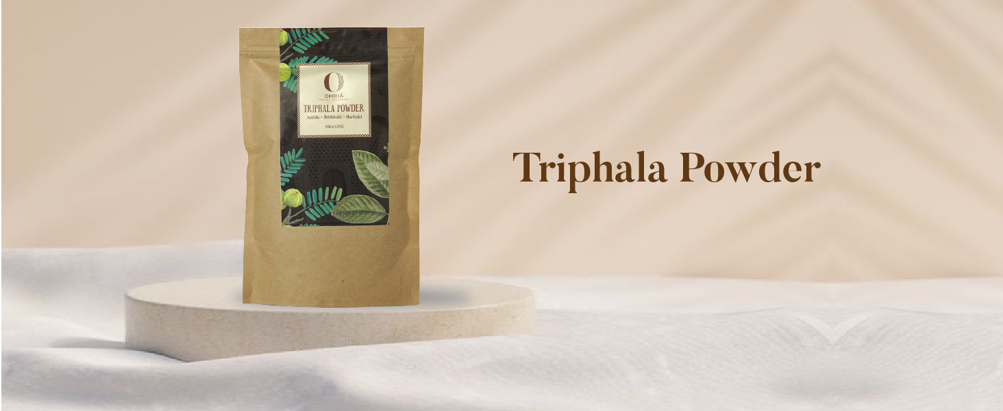 Ohria Ayurveda Triphala Powder/Churna for Eye & Digestive Health – Ayurvedic Blend of Amla, Haritaki & Bibhitaki Churan – Natural Detox, Immune Support, Antioxidant, Vision Care & Dosha Balancer – 150g Pure Herbal Formula