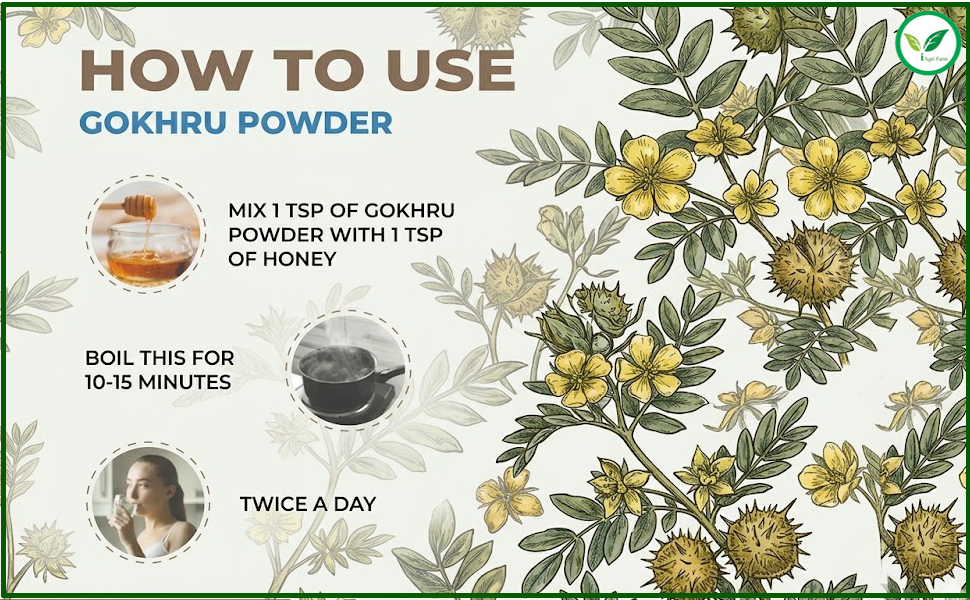 Iagrifarm Gokshura Powder - 250g - Nerunji Mull/Gokhru Chota/Cinnapalleru Powder