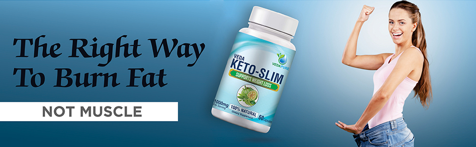 VEDAPURE Keto Slim Advanced Formula for Men & Women | Formulation of Garcinia Cambogia, Green Coffee & African Mango | 1000 Mg/Serving | 60 Capsules