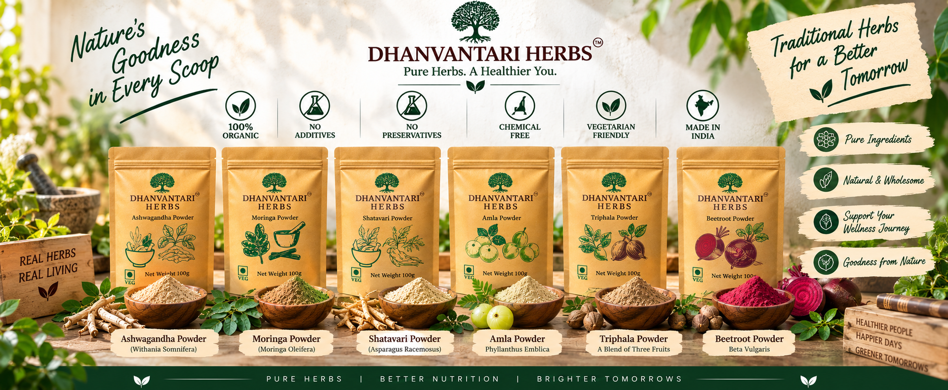 Dhanvantari Herbs Ashwagandha Root Powder Churna, 100 g