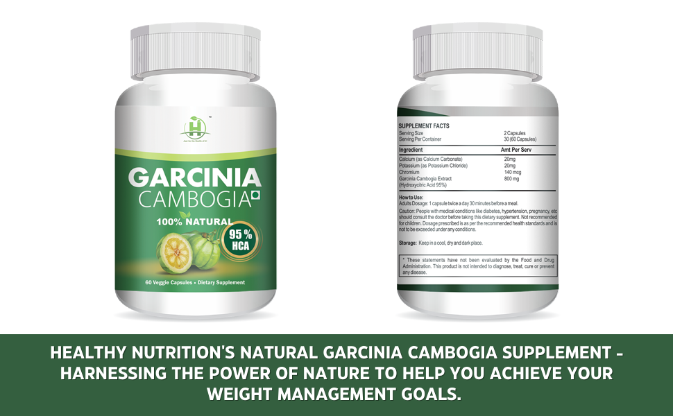 Healthy Nutrition - Just for the Health of it Natural Garcinia Cambogia for Weight Management (60 Capsules)
