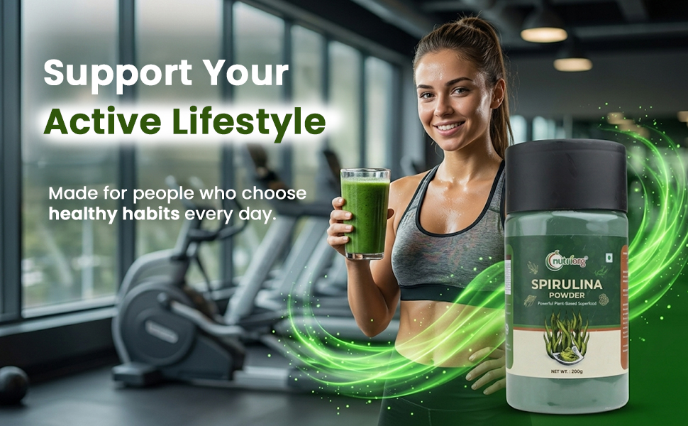 Nutriorg Organic Spirulina Powder - 200g | Protein-Rich Algae Superfood | Boosts Immunity & Energy | Vegan, Non-GMO | Antioxidant Rich