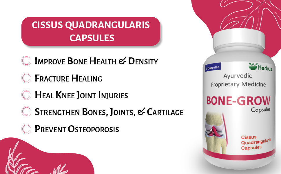 Bone Grow | Enriched with 4 Ayurvedic herbs | 100% Natural - 30 Capsule