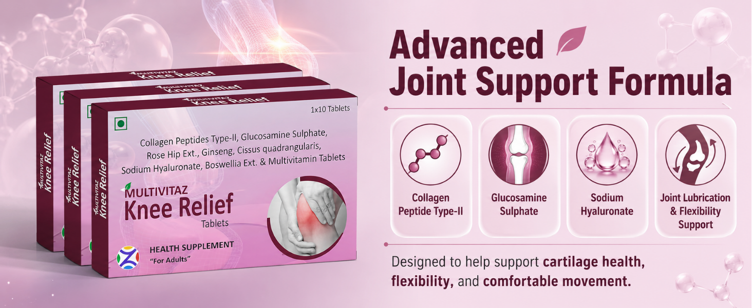Advanced Joint Pain Support Supplement with Collagen Peptide Type-II, Glucosamine Sulphate, Boswellia Serrata & Rose Hip Extract | Mobility & Cartilage Support Supplement for Adults (30 Tablets)