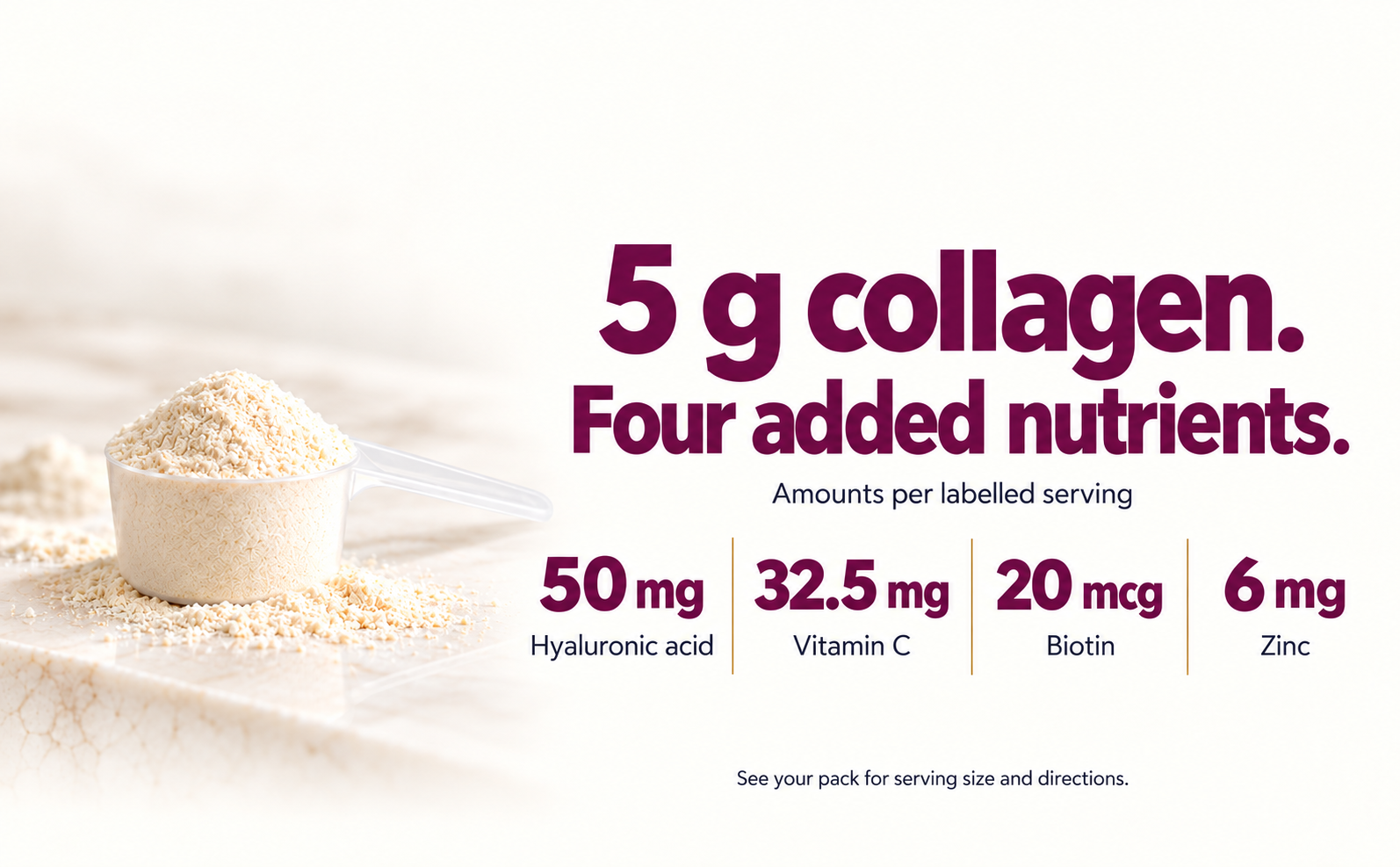 HealthyHey Collagen Powder for Skin, Hair & Nails, Unflavoured, 200g
