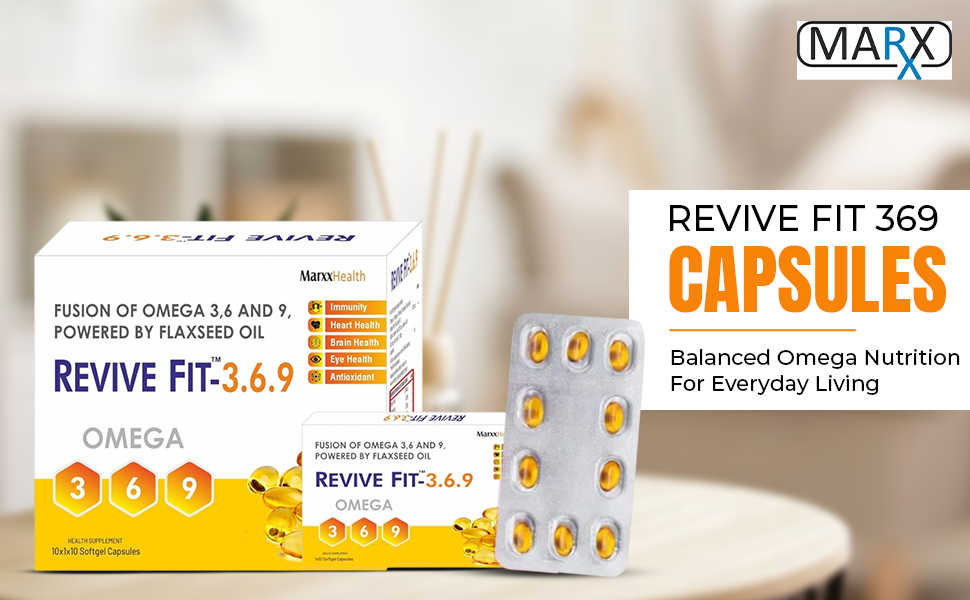 Revive Fit 369 Capsules | Omega 3-6-9 Herbal Wellness Supplement | Daily Nutrition Support | Easy-to-Swallow Capsules – 10 Capsules