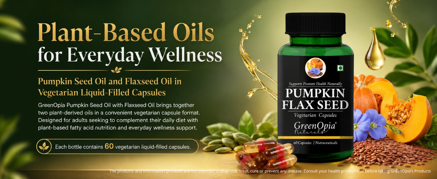 Pumpkin Seed Oil with Flaxseed Oil | 60 Veg Liquid Capsules