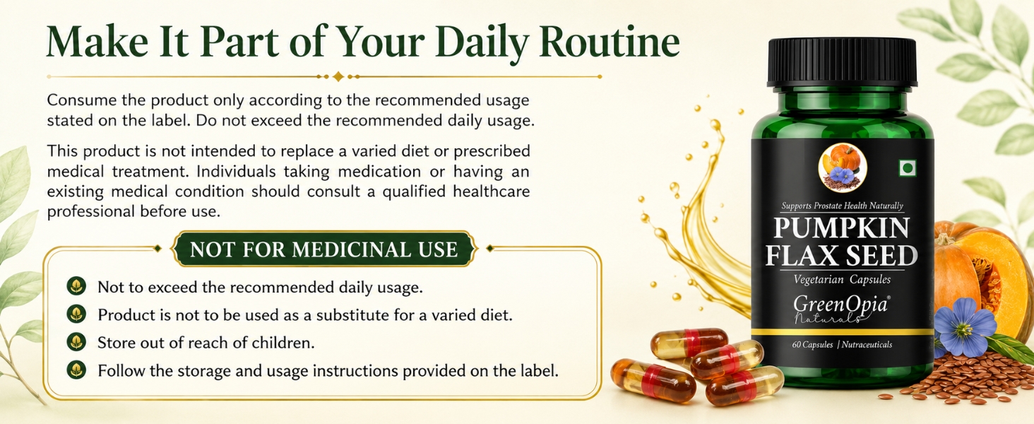Pumpkin Seed Oil with Flaxseed Oil | 60 Veg Liquid Capsules
