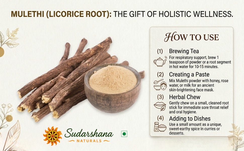 Mulethi Sabut 100g Whole Licorice Root Sticks