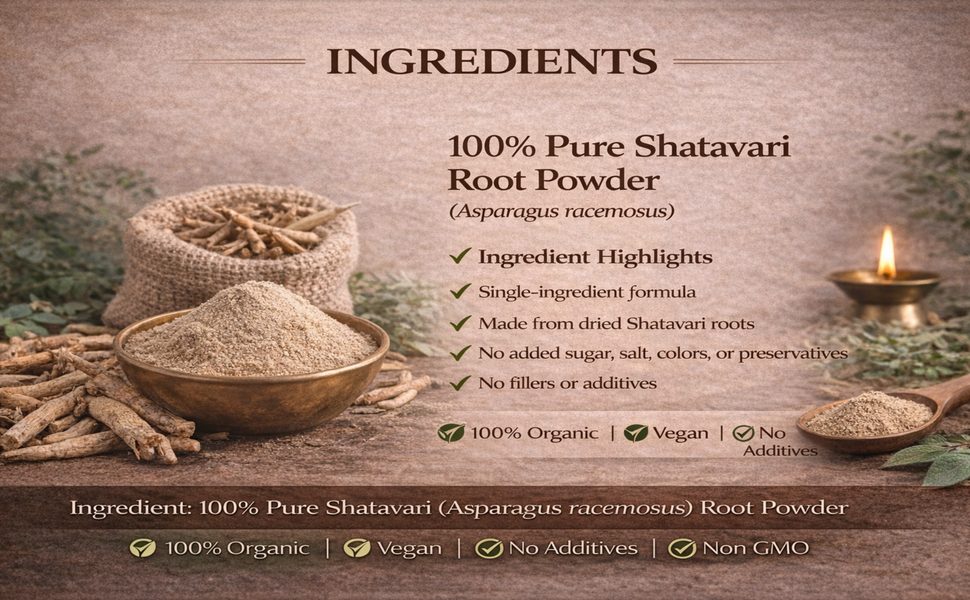 Pure Shatavari Powder for Women's Health & Vitality - Ayurvedic Supplement