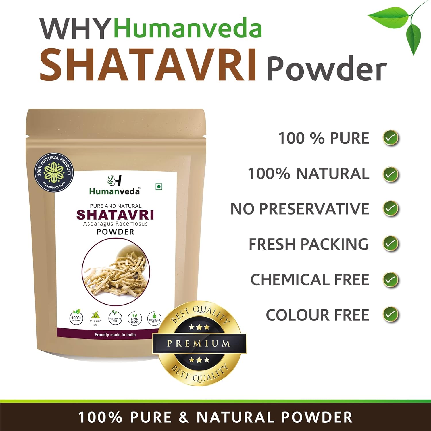 Natural Ashwagandha Powder and Shatavari Powder - For Immunity Booster, Womens & Mens Health Care, 100g Each (100 * 2=200g)