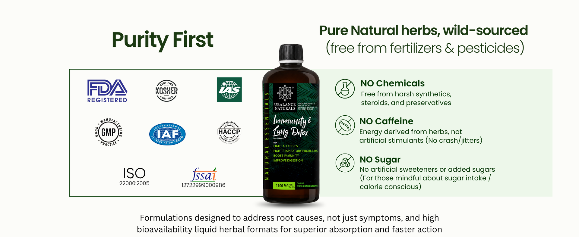 Immunity & Lung Detox | 5 Ayurvedic Herbs liquid | 500ml